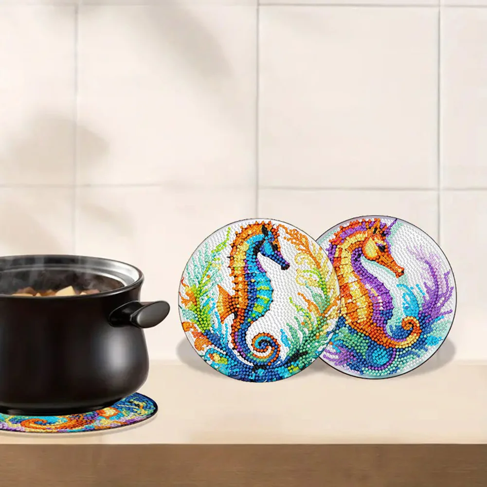 DIY Diamond Dot Kits Seahorses Diamond Painting Placemats Projects for Beginners