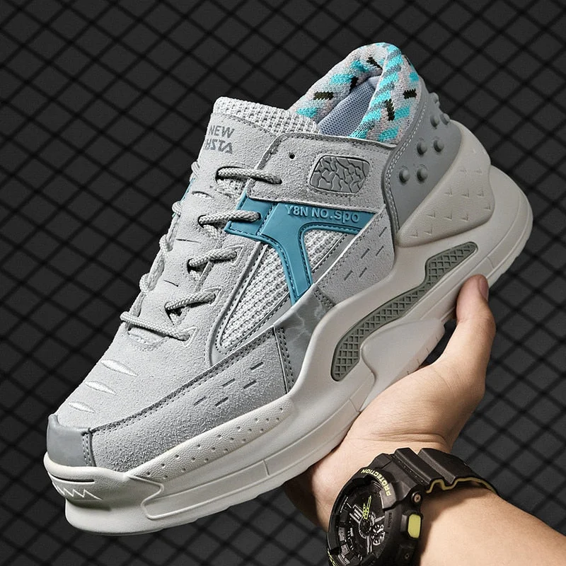 New High Quality Men Sneakers Women Thick Bottom Running Shoes Unisex Leather Sports Shoes Comfortable Waterproof Walking Shoes