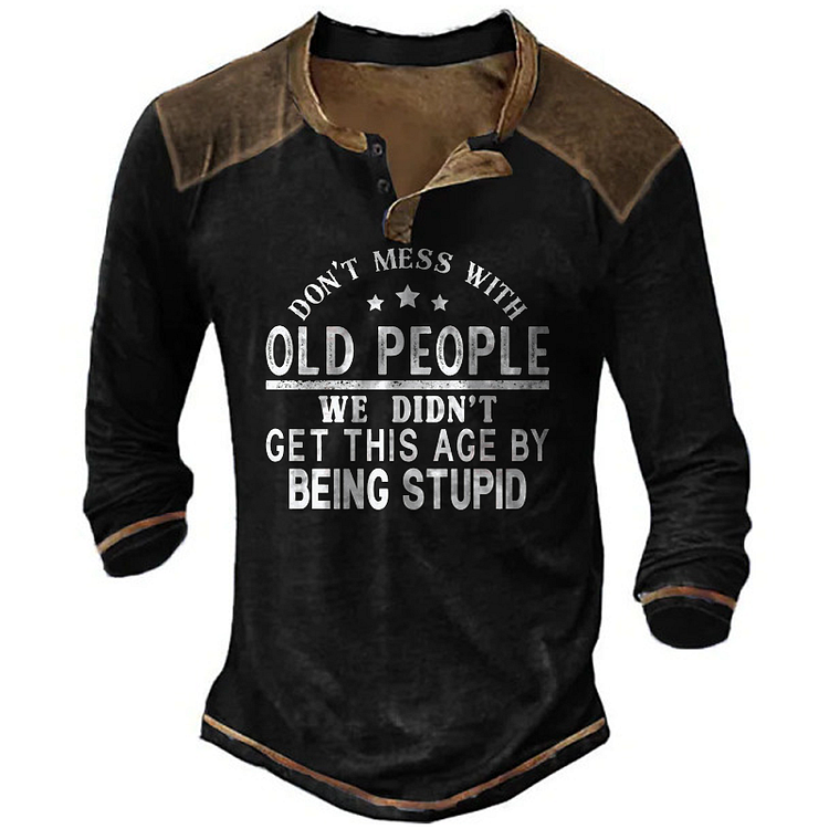 BrosWear Men'S Vintage Don't Mess With Old People T-Shirt