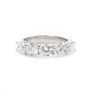 14K White Gold 5-Stone Round Diamond Cocktail Ring with Smooth Ring Cut Design