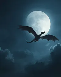 Dragon and Moon - Diamond Painting