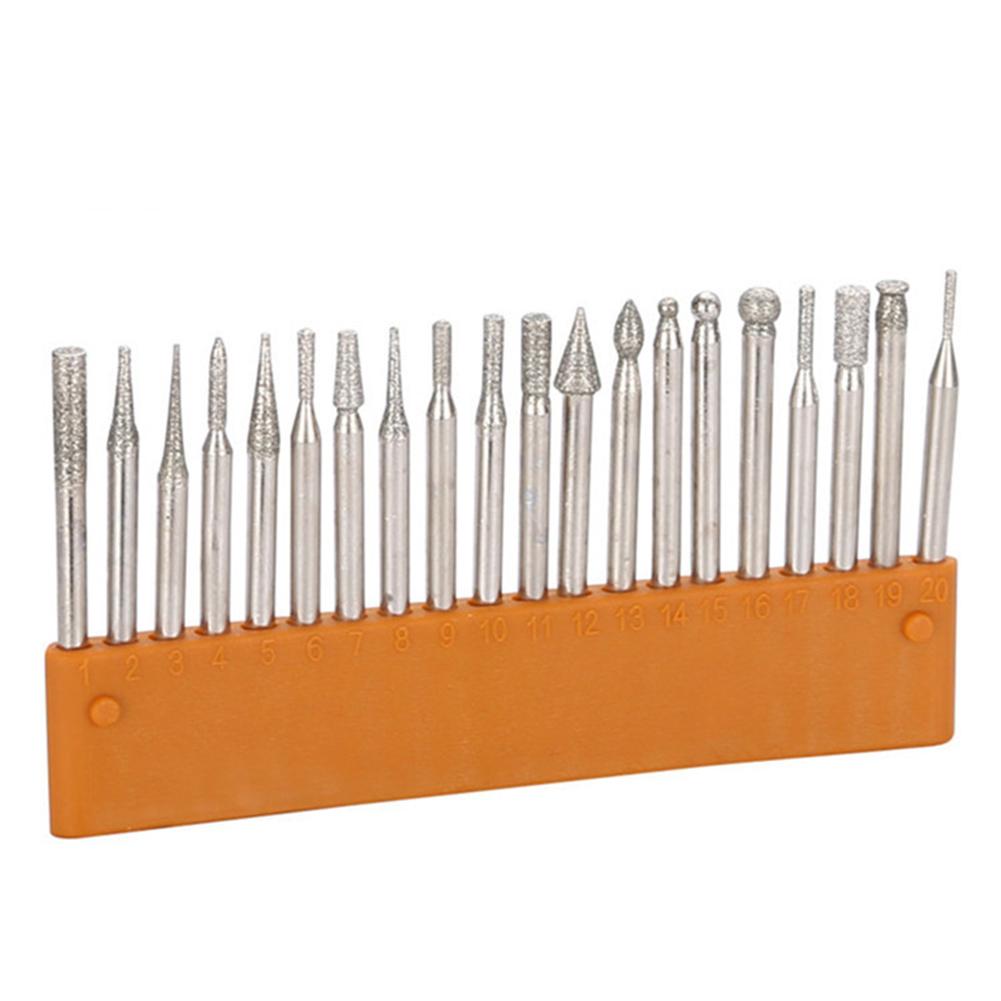 

20Pcs Diamond Burr Engraving Rotary Metal Diy Grinding Tool Drill Bit Set, 501 Original