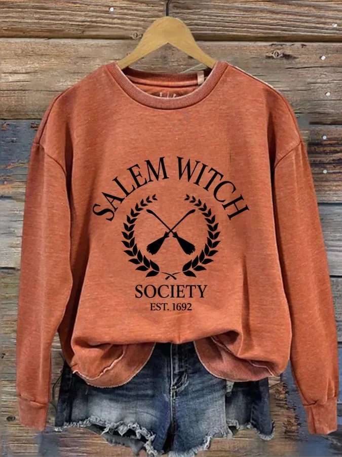 Women's Salem Witch Print Casual Sweatshirt