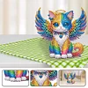 Engelsflügel-Katze aus Acryl (Kopf schütteln) – 5D-Bastelornament zum Selbermachen
