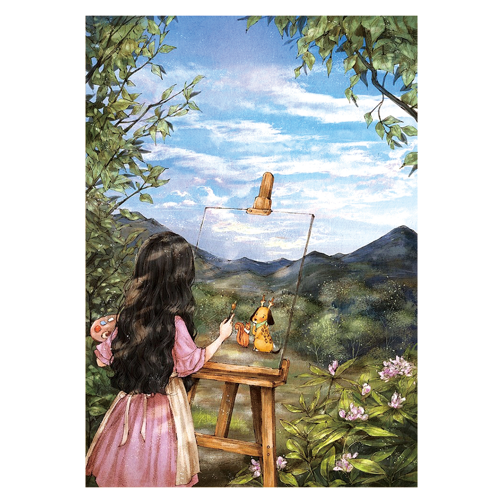 

Sketching Black Hair Girl - 11CT Stamped Cross Stitch - 53*72CM, 501 Original