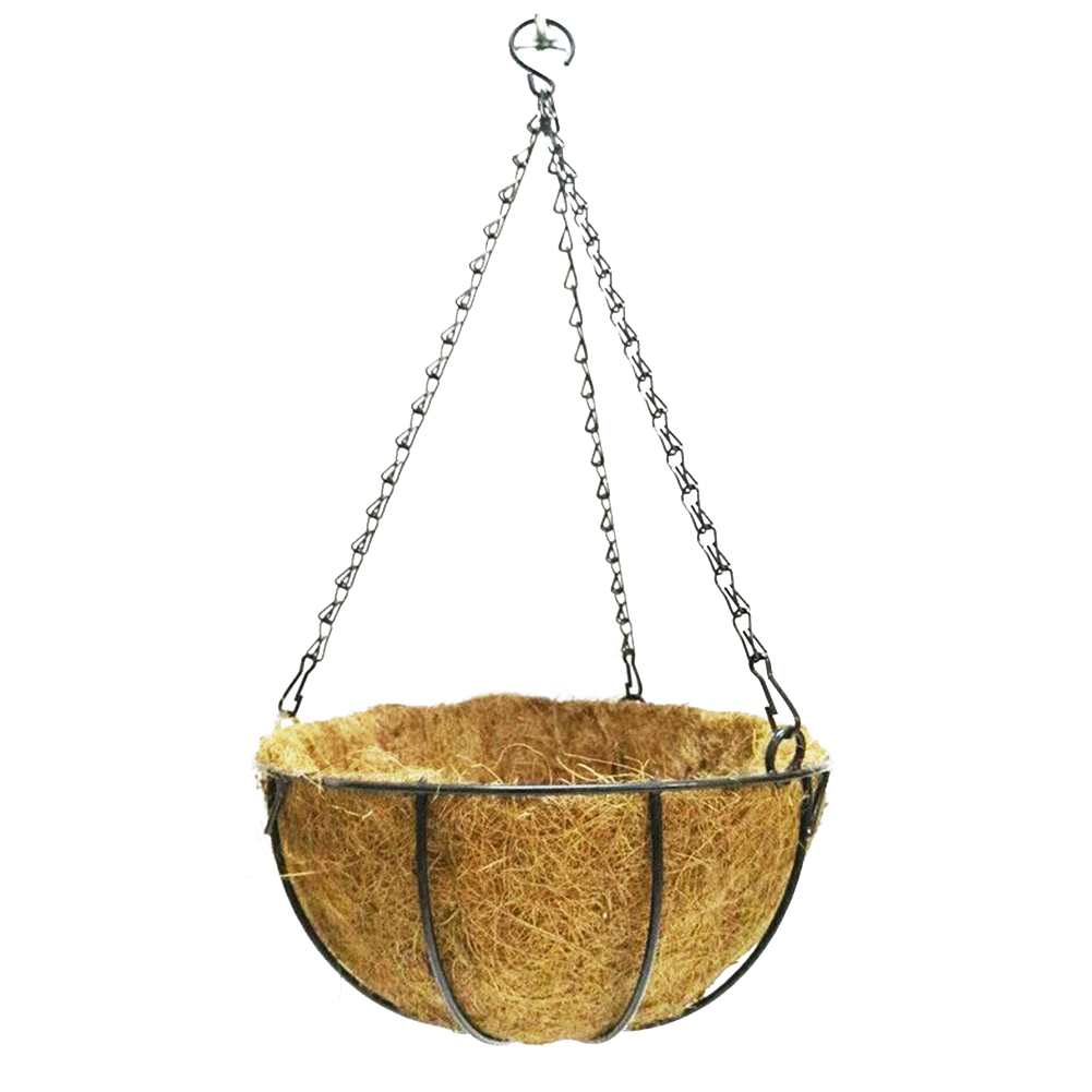 

Iron Coconut Palm Baskets Flower Plant Pot Chain Hanging Liner Planter (D, 501 Original
