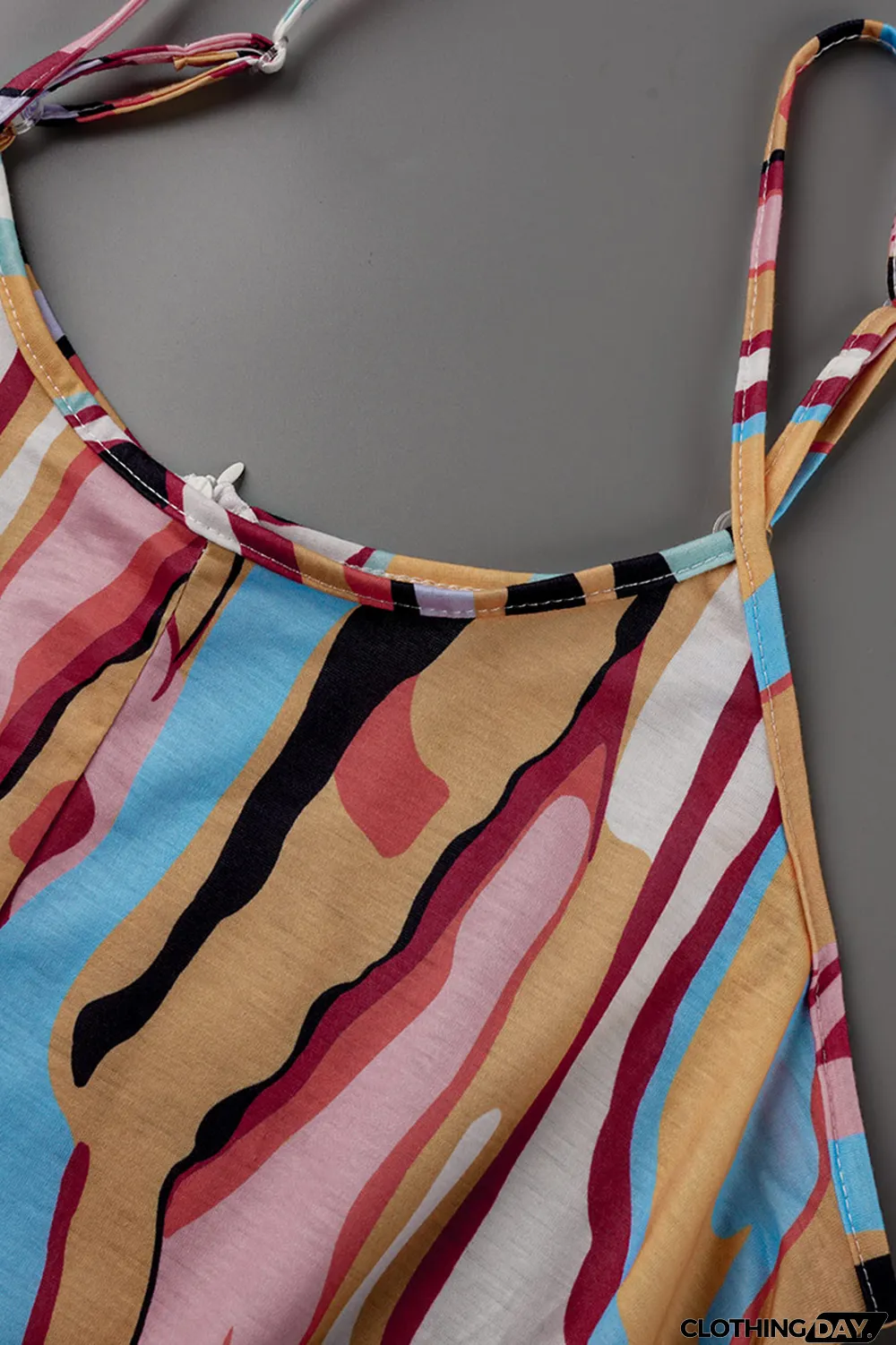 Yellow Sexy Casual Print Backless Spaghetti Strap Regular Jumpsuits