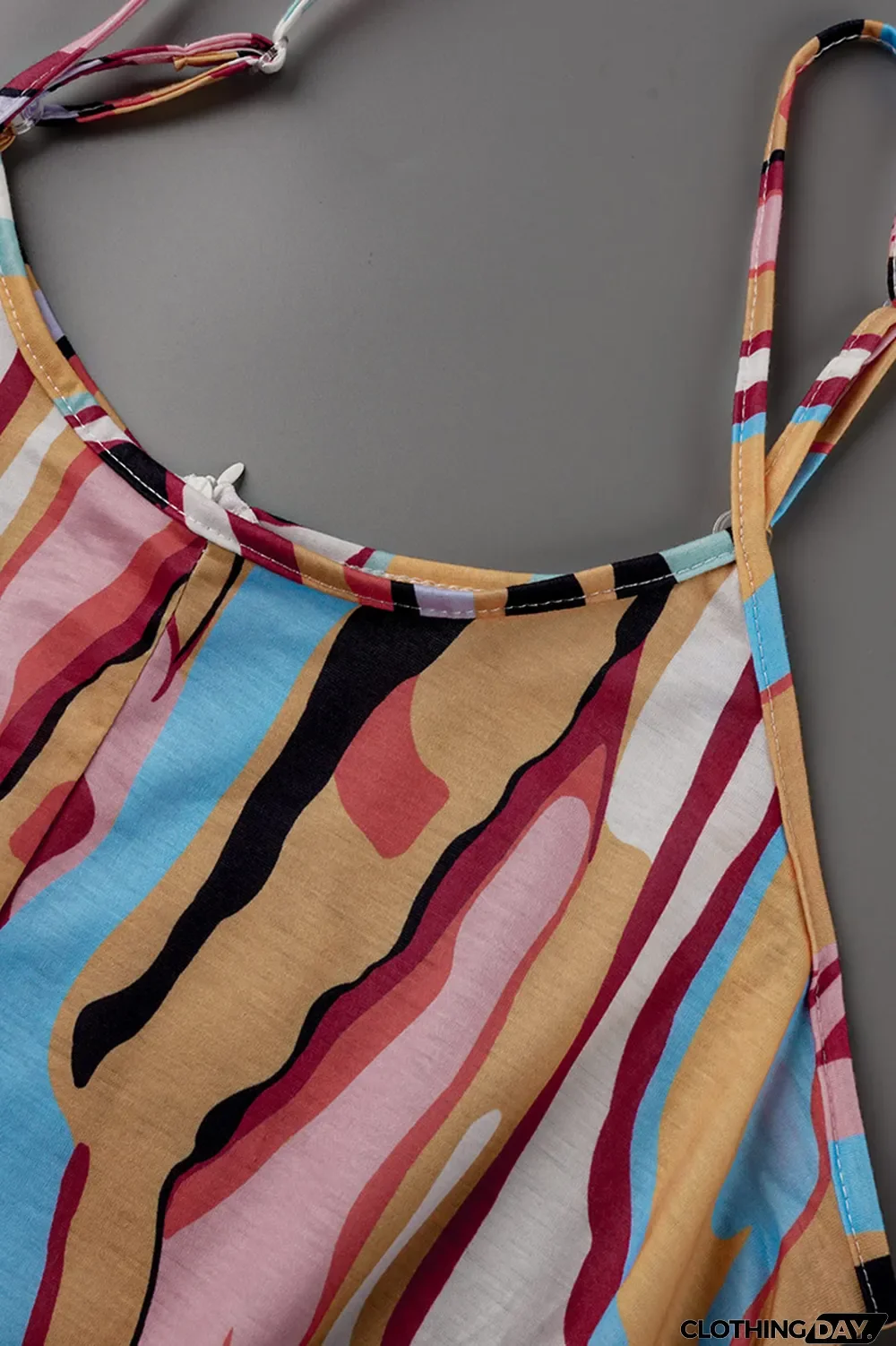 Yellow Sexy Casual Print Backless Spaghetti Strap Regular Jumpsuits