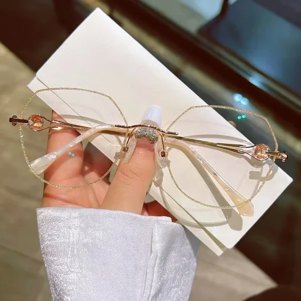 🌹WOMEN'S DIAMOND FRAMELESS ANTI-BLUE LIGHT READING GLASSES
