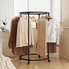 Circular Drying Rack with Wheels Display Hanging Clothes Rack for Clothing Store