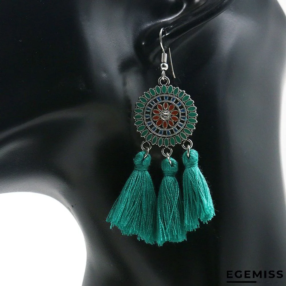 Womens Tassel  Alloy Round Earrings | EGEMISS