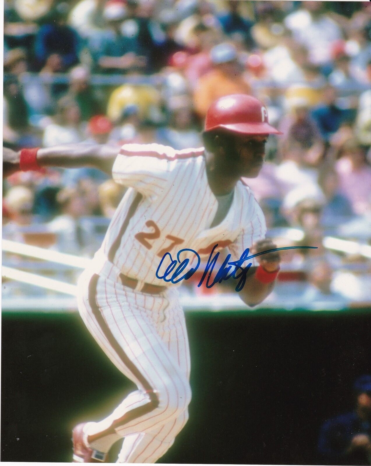 WILLIE MONTANEZ PHILADEPHIA PHILLIES ACTION SIGNED 8x10