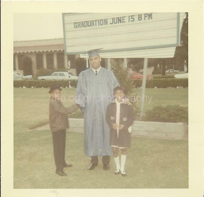 Graduation Day FOUND Photo Poster painting ColorOriginal Snapshot VINTAGE 08 1 C