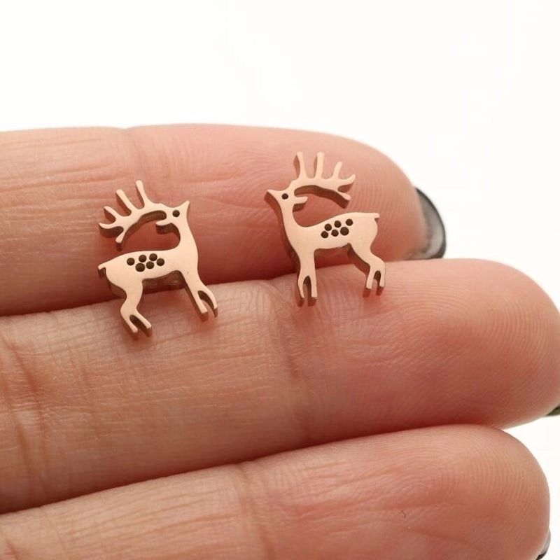 1 Pair Casual Cute Animal Plating Hollow Out 304 Stainless Steel 18K Gold Plated Ear Studs