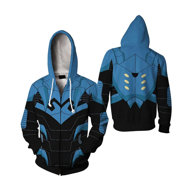 New Blue superhero hoodie zipper jacket