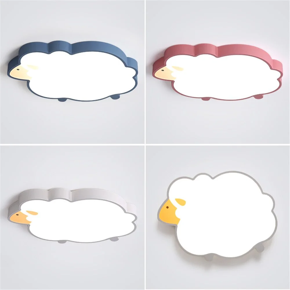 Modern Lovely Sheep LED Ceiling Lights Iron Nodic Children Baby Kids Bedroom Decorate Light Fixtures Colorful Lighting