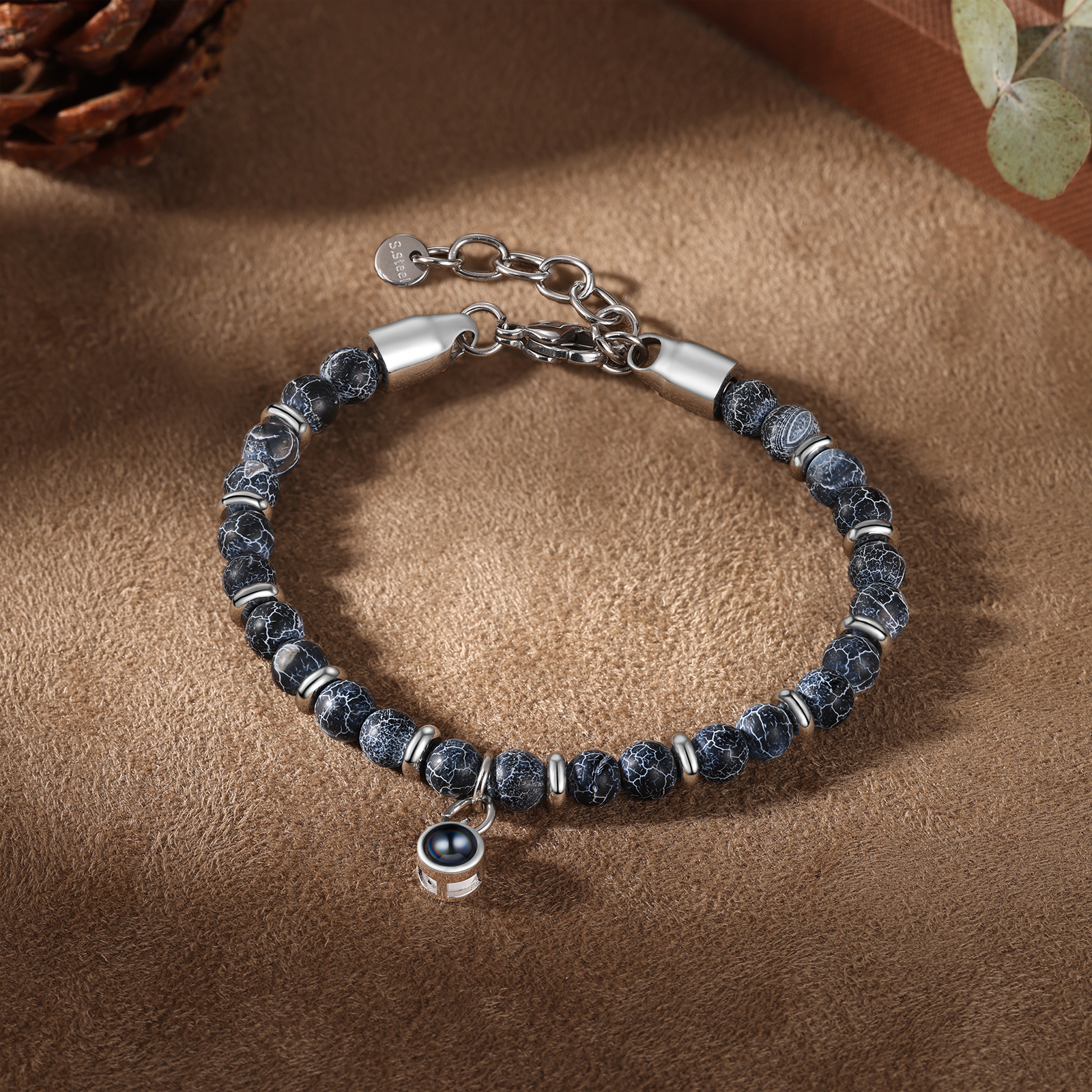 Braccialetto con proiezione personalizzato foto coppia amore Valentine 