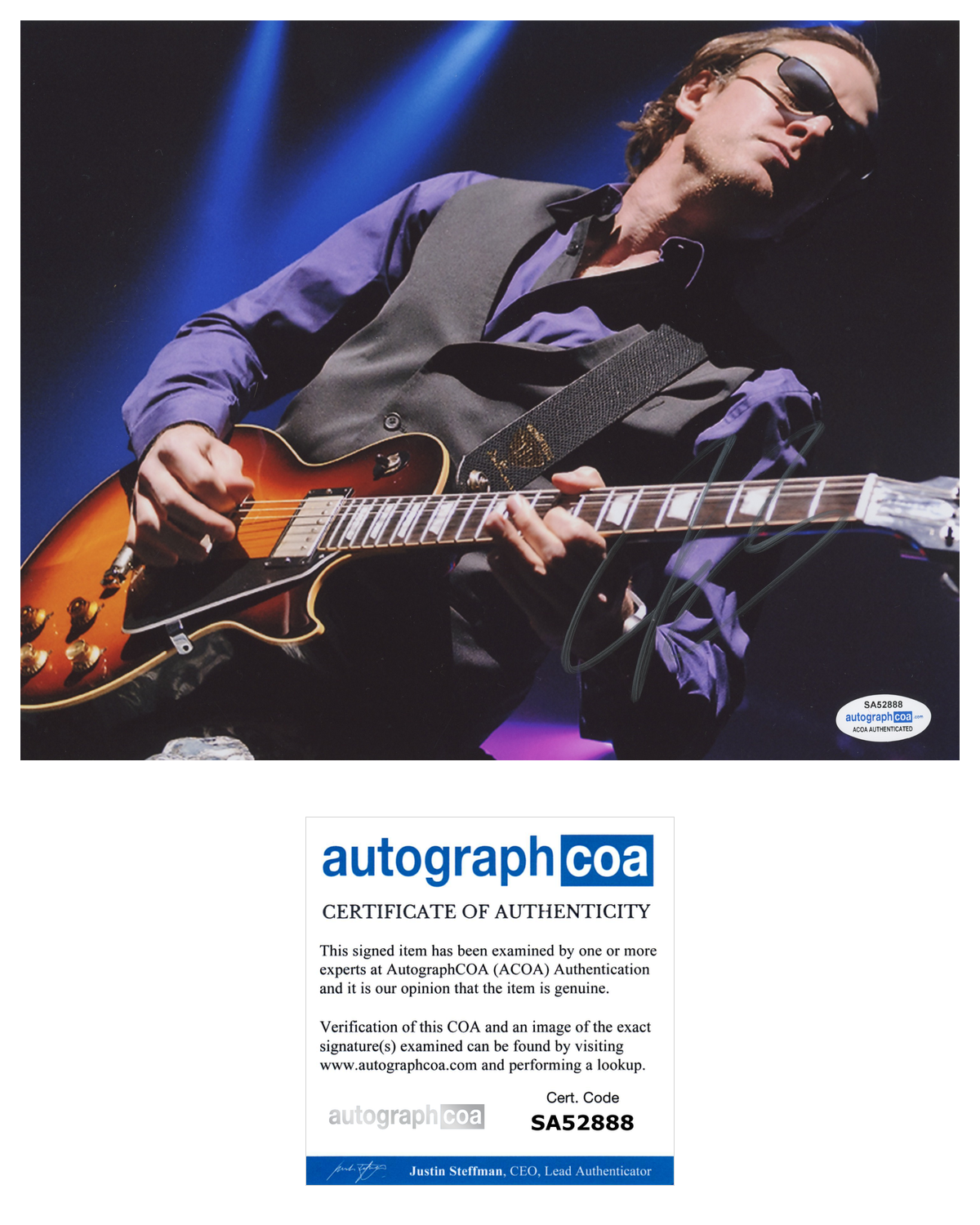 Joe Bonamassa Signed Autographed 8x10 Photo Poster painting Blues Rock Guitarist COA ACOA