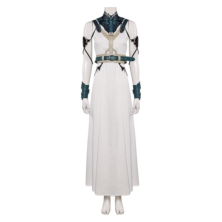 Final Fantasy VII Rebirth (2024) Aerith Gold Saucer White Dress Outfits Cosplay Costume Halloween Carnival Suit