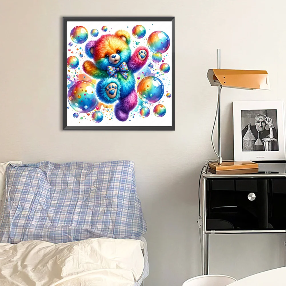 Diamond Painting - Full Round Drill - Rainbow Bear(Canvas|30*30cm)