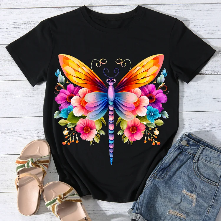 Fearless Dragonfly Women Round Neck T-shirt - BSTCA0059