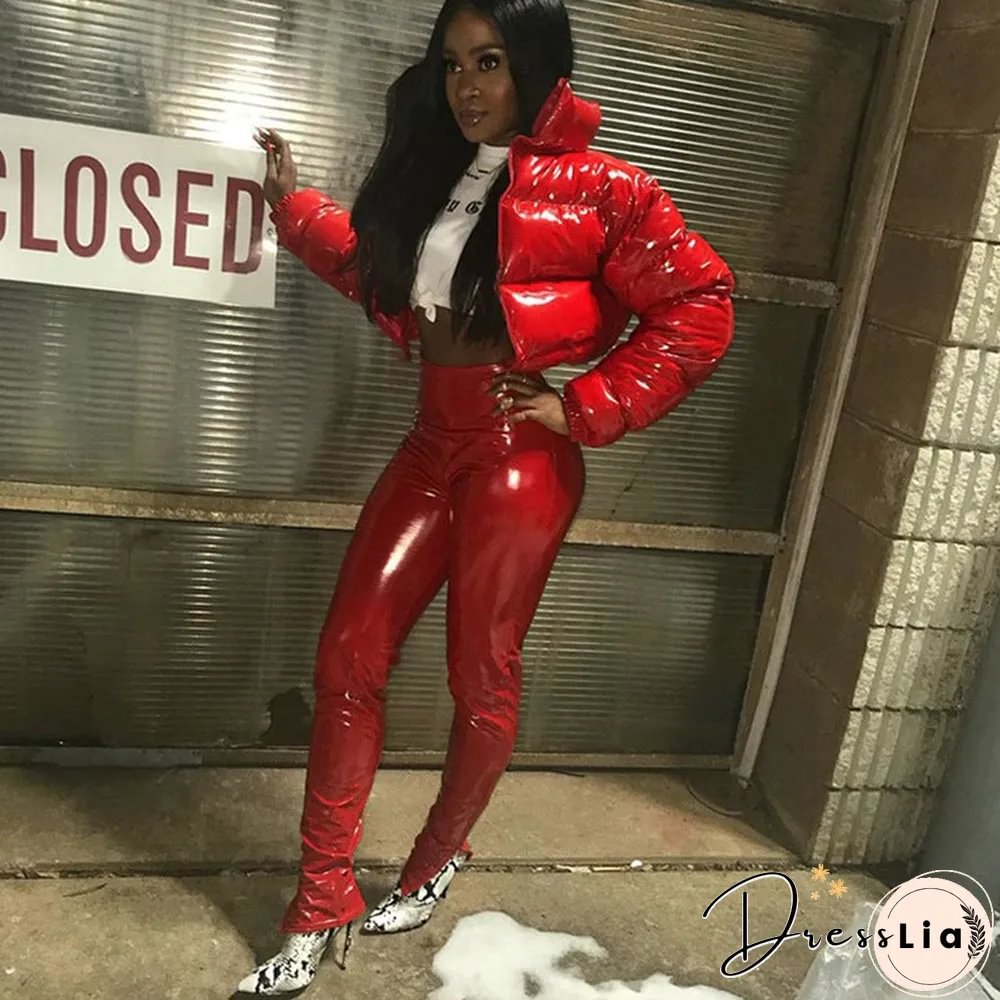 Zipper Design Long Sleeve High Neck Gilet Puffer Jacket