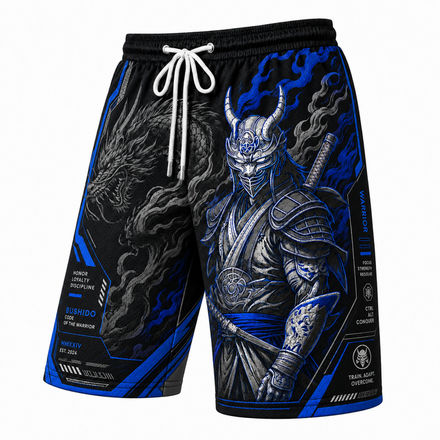 Techwear Blue Warrior Athletic Shorts