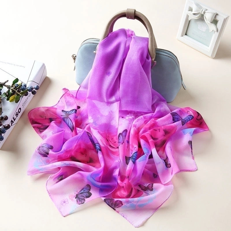 Sand Scarf Summer Small Scarf Dual-use Korean Style Small Scarf Classic Leopard Chiffon Scarf Women Thin Shawl