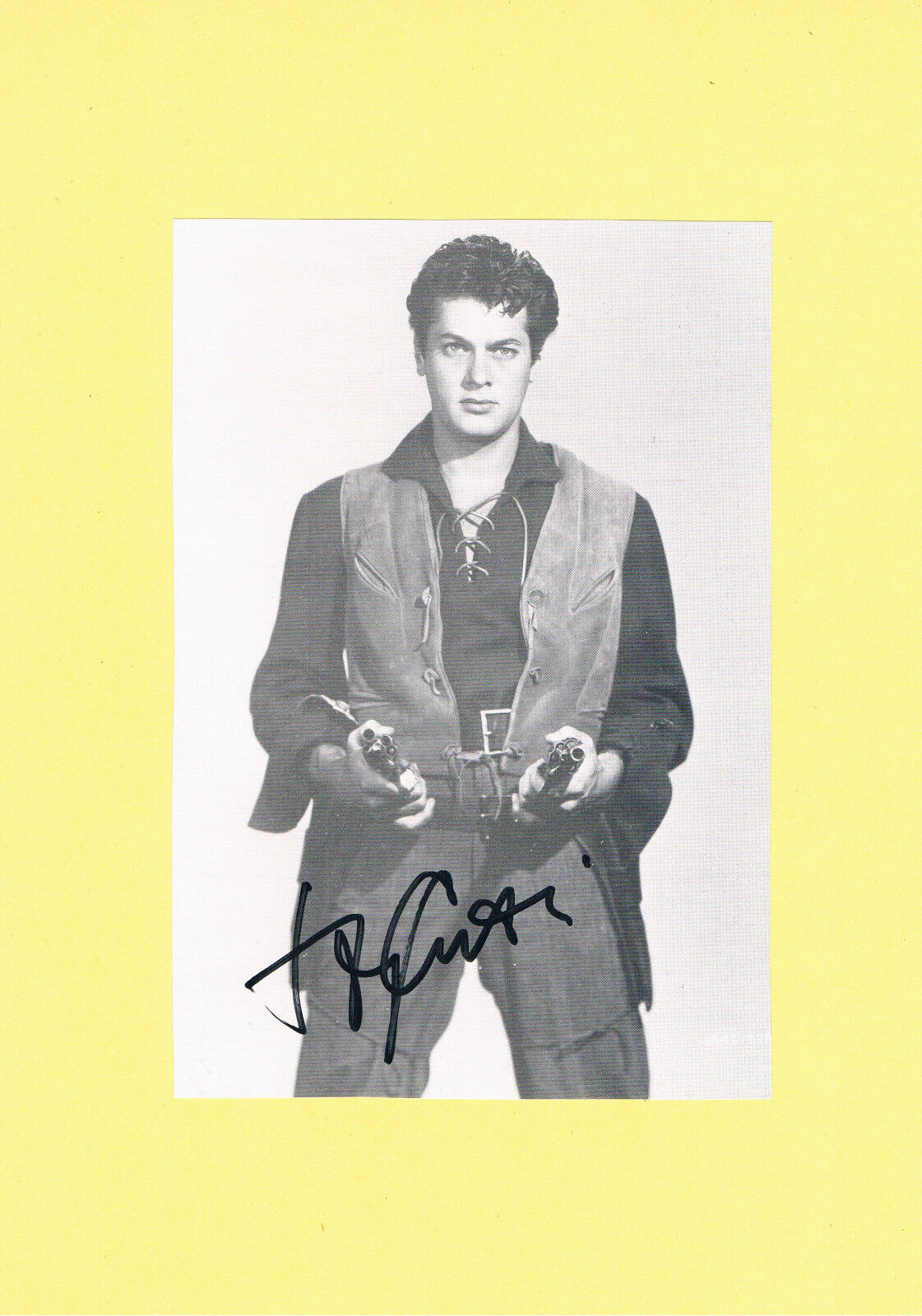 Tony Curtis 1925-2010 autograph signed bookweight picture 5x7.5