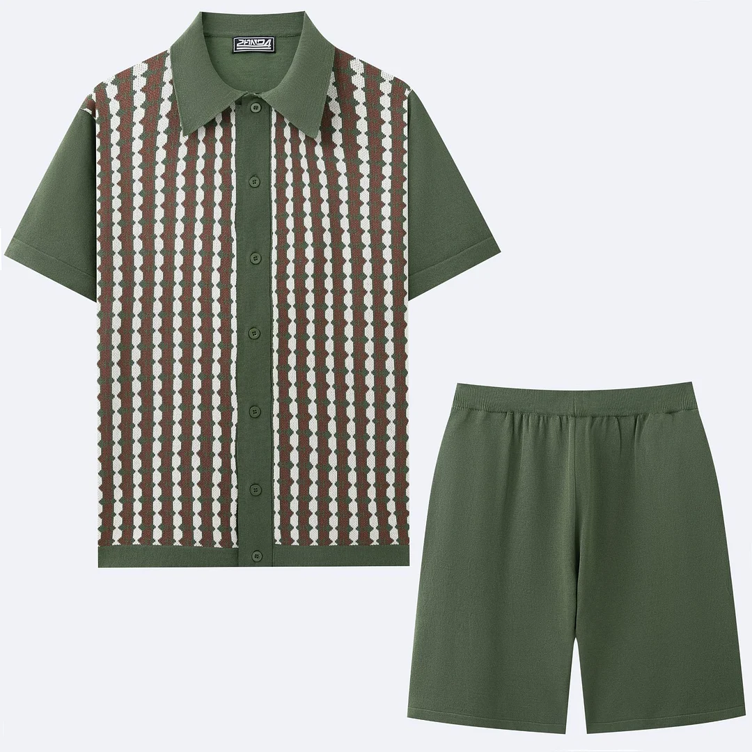 Nigikala Men's Casual Ice Crisp Knitted POLO Shirt Set Short-Sleeved T-Shirt Two Sets Of Men's SY0181