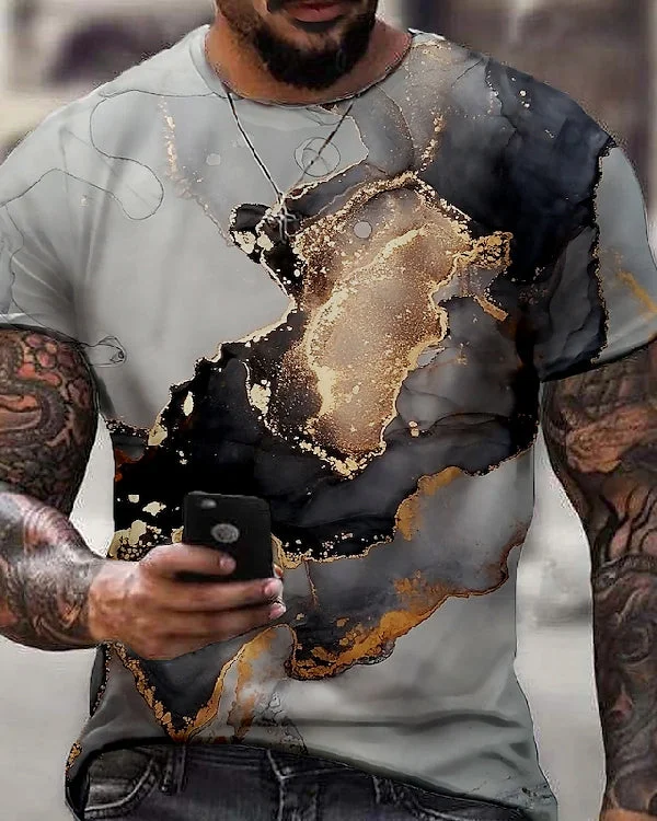 Hot Sale Men's 3D Printed Casual Short Sleeve Printed T-Shirt