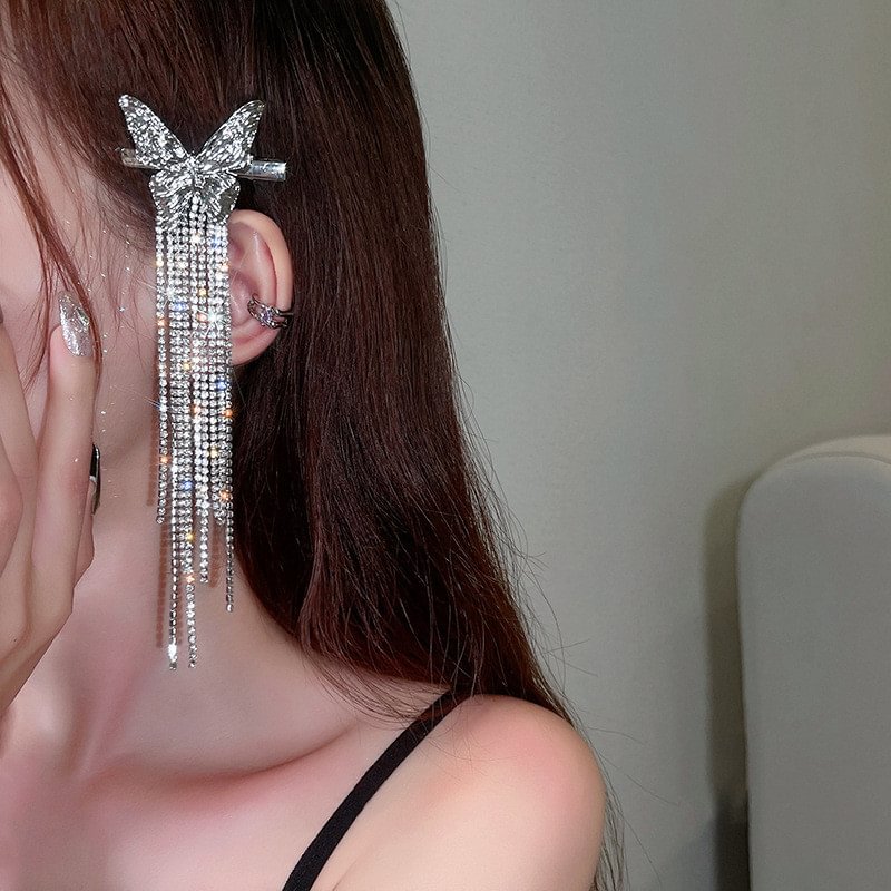 Butterfly Crystal Tassel Hair Jewelry