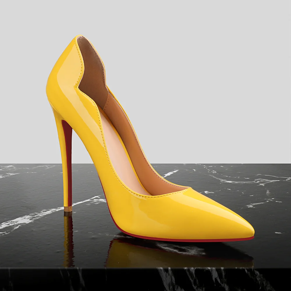 120mm/4.72 Inch Women's High Heels Party Stilettos Patent Leather Red Bottom Pumps