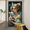 >SALE<Full Embroidery Eco-cotton Thread 11CT Printed Elf Girl Cross Stitch Kit 40x75cm