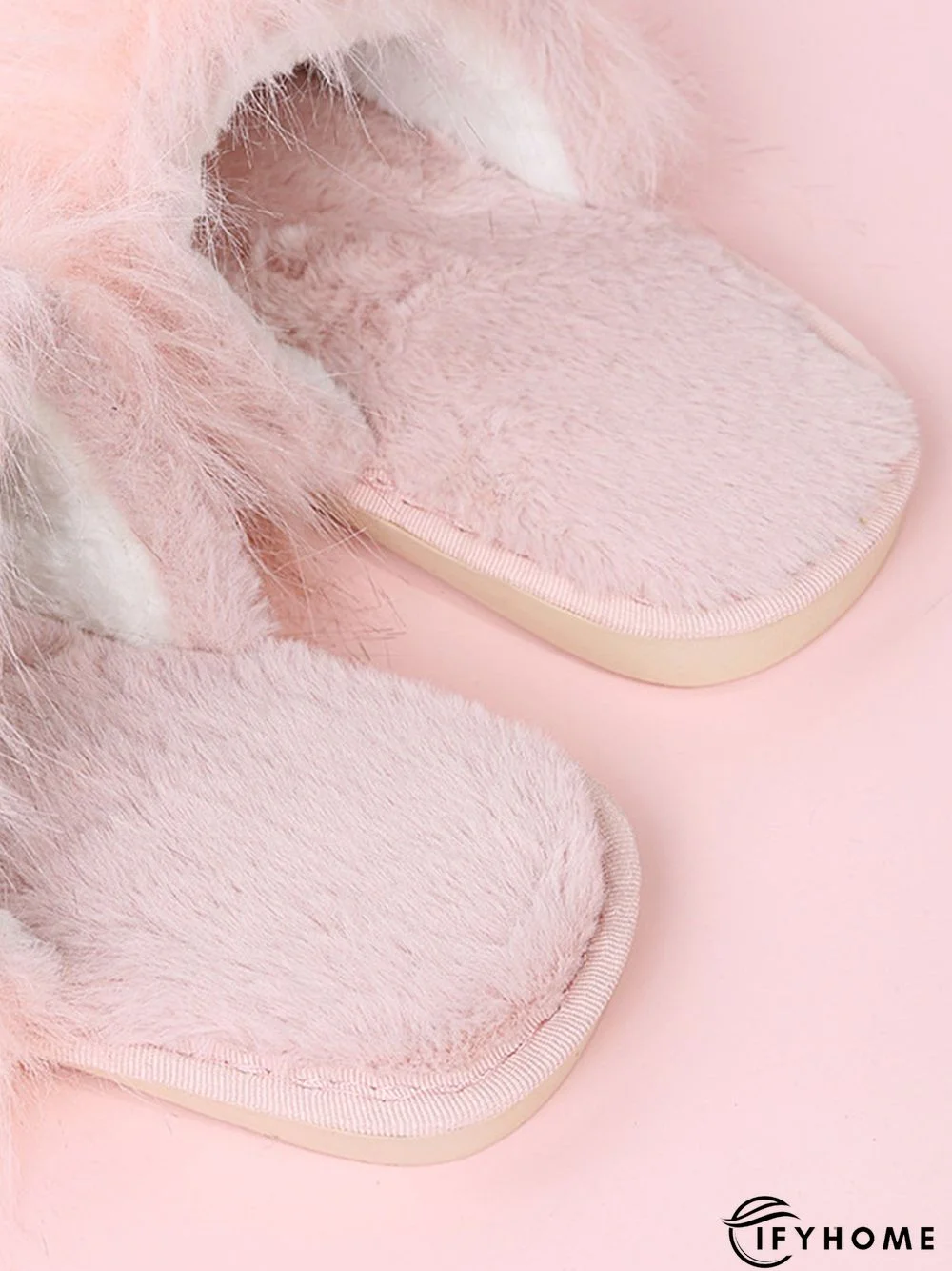 Cute Cat Ears Mohair Warm Fleece Indoor Slippers | IFYHOME