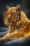 Luxury AB Velvet Diamond Painting Kit - Golden Tiger