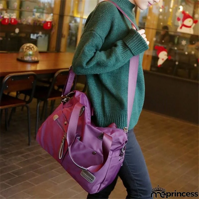 Casual Style Waterproof Multi-Pocket Zipper Crossbody Shoulder Bag