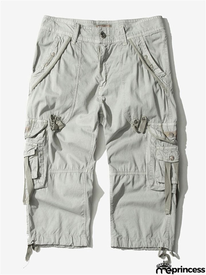 Men’s Relaxed Fit Below Knee 3/4 Length Cargo Shorts