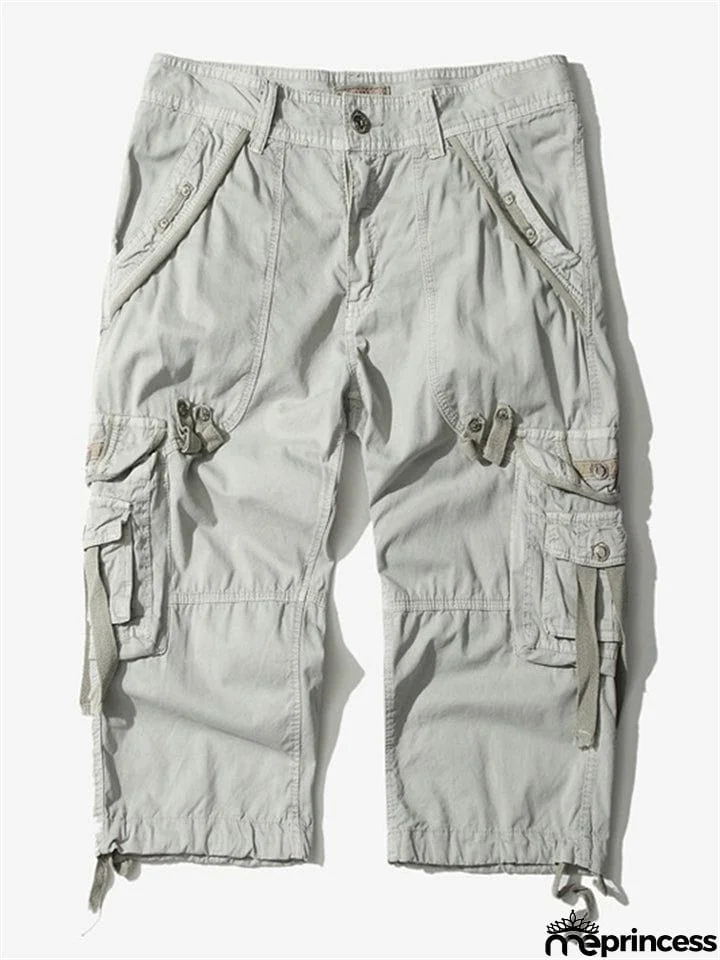 Men’s Relaxed Fit Below Knee 3/4 Length Cargo Shorts