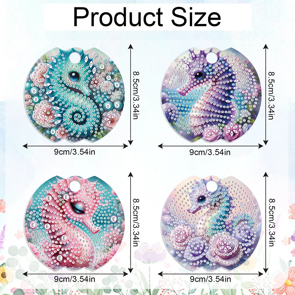 8pcs Seahorse Owl DIY Diamond Art Cup Lid Accessories Bling Tumbler Lid Plate