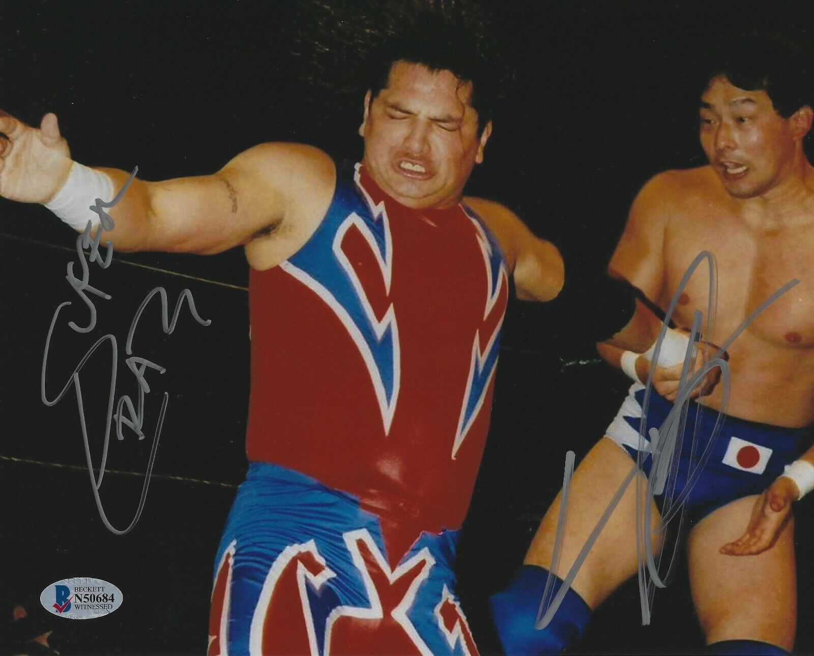 Yoshihiro Tajiri & Super Crazy Signed 8x10 Photo Poster painting BAS Beckett COA WWE ECW Picture