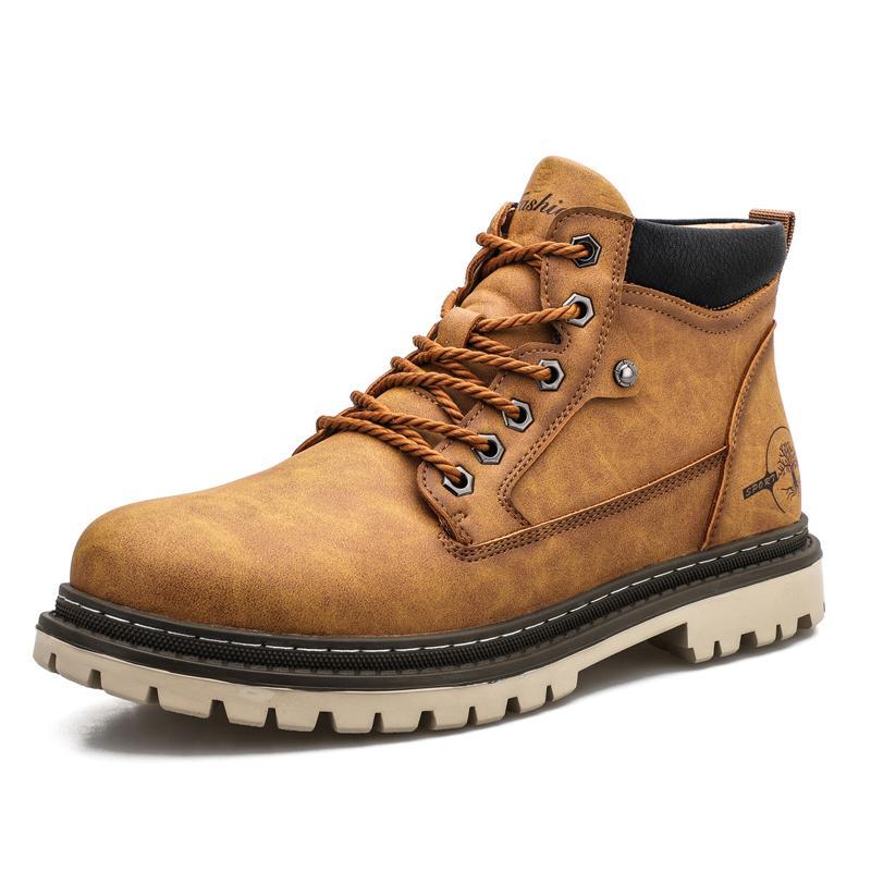 Dacomfy Men's high-top plus cashmere cotton shoes non-slip boots 