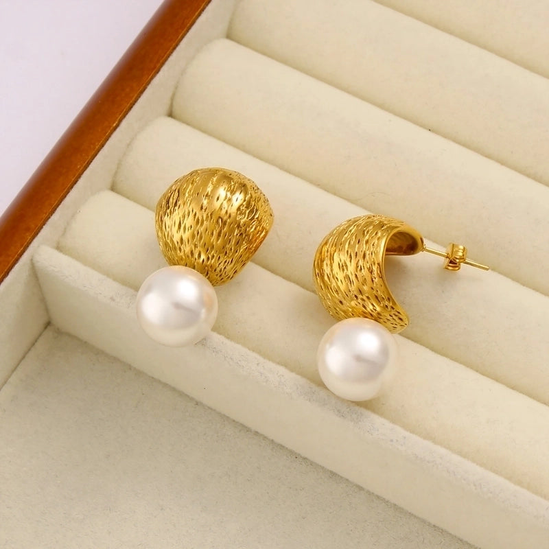 1 Pair Elegant Minimalist Classic Style Geometric 304 Stainless Steel 316 Stainless Steel  18K Gold Plated Ear Studs