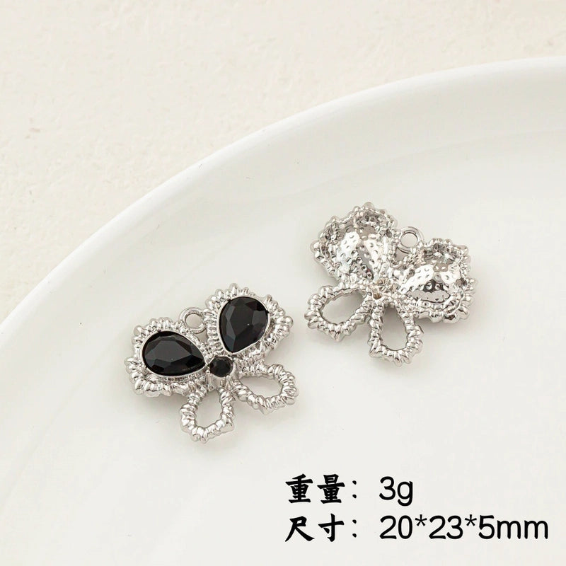 5 PCS/Package 20 * 23mm Alloy Artificial Pearls Rhinestones Flower Butterfly Pendant Jewelry Accessories