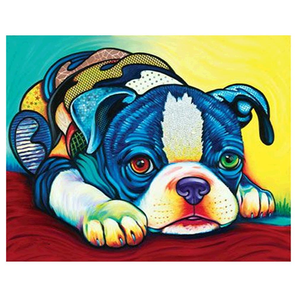 

30*25CM - Dog - Round Drill Diamond Painting, 501 Original