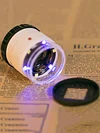 30X Handheld Cylindrical Magnifier with LED UV Jewelry Check Magnify Loupe