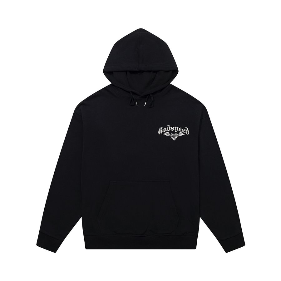 c*y様 Godspeed ブラックパーカー GODSPEED Hoodie Black – Floral Skull Oversized Streetwear