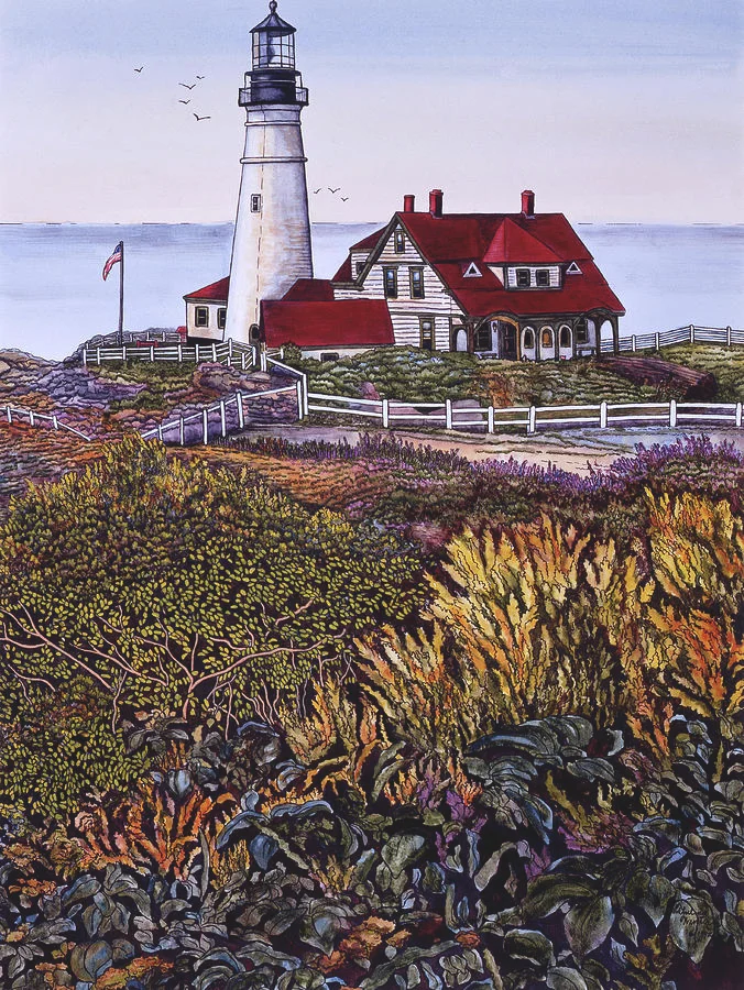 Seaside Lighthouse (60*45cm) 11CT Stamped Cross Stitch gbfke