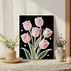 DIY Pearl Painting Tulip with Frame for Home Wall Decor(30x40cm)