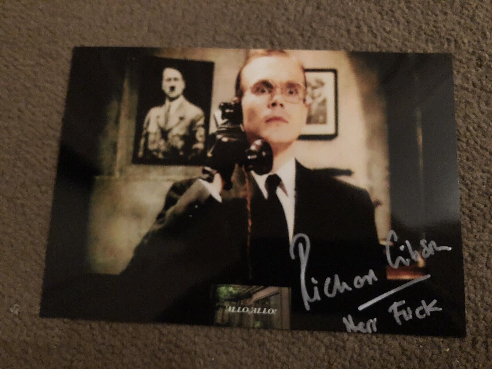 RICHARD GIBSON (ALLO ALLO) PRESIGNED Photo Poster painting- 7x5”